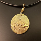 Bronze Necklace | Alien Spaceship Cast in Jewelers Bronze