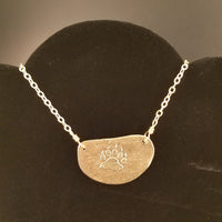 Bear Paw Print Medallion |  20" Chain Jewelers Bronze