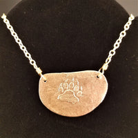 Bear Paw Print Medallion in Bronze with 20" Chain