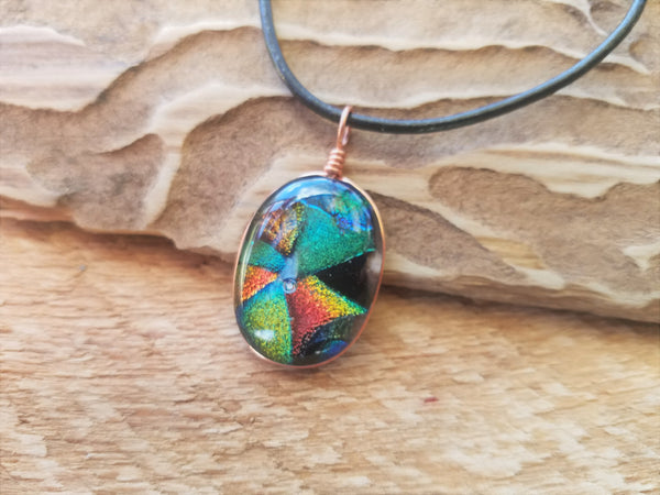 Green, Yellow and Red Mosaic Pendant