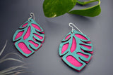 Neon Pink and Green Tropical Leaves - Lightweight - Original Design