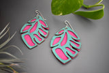 Neon Pink and Green Tropical Leaves - Lightweight - Original Design