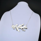 California Coastal Oak Leaf Necklace | Sterling Silver with Amethyst Gemstone