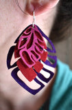 Tropical Pink Layered Earrings - Original Design - Lightweight and Flashy