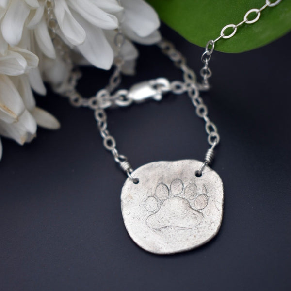 Bear Paw Sterling Silver Charm Necklace