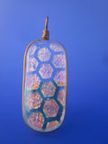 Honeycomb Pattern Pendant | Translucent Fused Glass Necklace